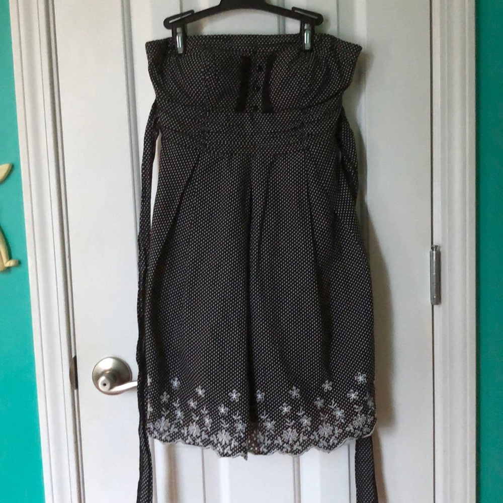 Strapless polka dot sun dress